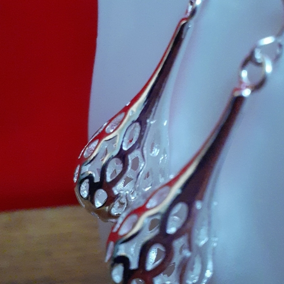 🆕 Sterling silver open work earrings 🌹 - Picture 15 of 16